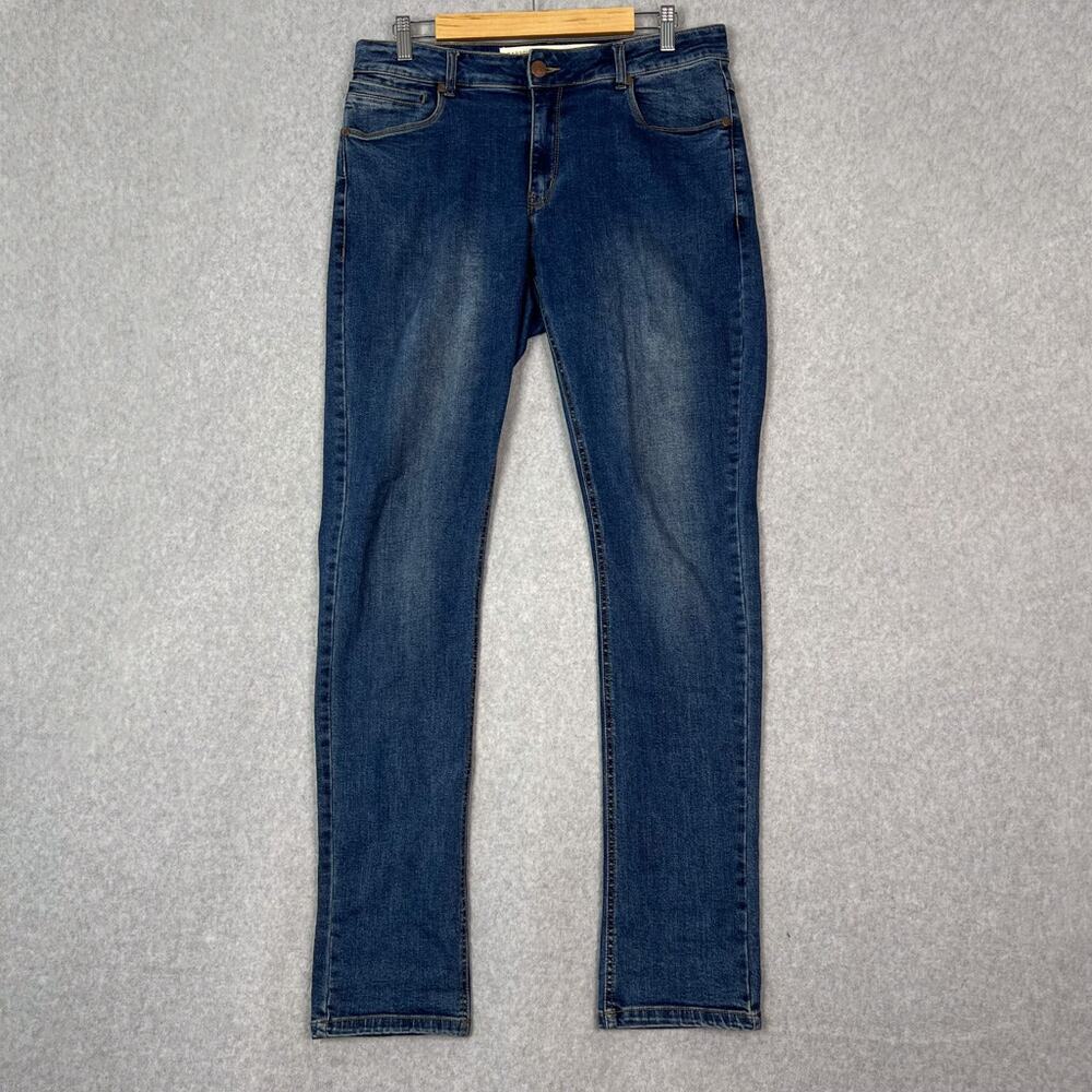 Barbell Apparel Mens 30 Slim Fit Straight Leg Jeans Blue Stretch Denim
